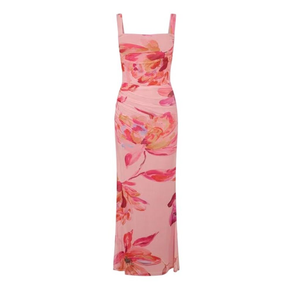 I Saw It First Womens/Ladies Floral Mesh Maxi Dress / Pink